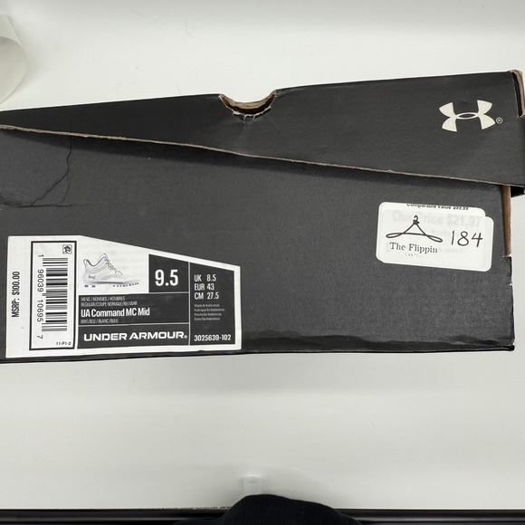 Under Armour UA Command MC Mid‎ White/Blue Football Cleats 3025639-102 9.5 - Picture 6 of 6